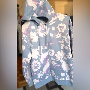 Adidas Floral Tie-Dye Hoodie - Blue